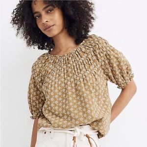 Madewell puff sleeve daisy print top
